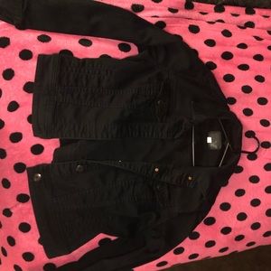 Black American Eagle Jean Jacket